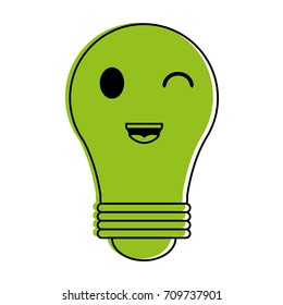 regular lightbulb kawaii style icon image 
