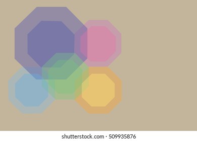 Regular octagons in warm pastel for background