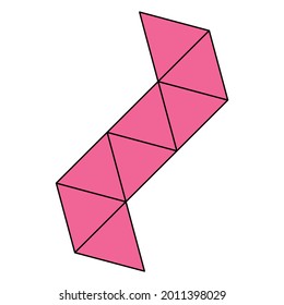 regular octahedron net vector on white background