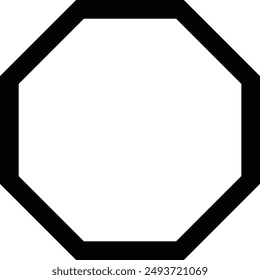 Regular Polygon, Octagon flat black vector icon.