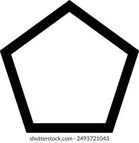 Regular Polygon, Pentagon flat black vector icon.