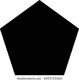 Regular Polygon, Pentagon flat black vector icon.