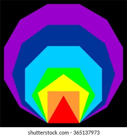 Regular polygons vector, colorful logo design, geometric shapes