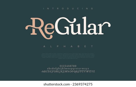 Números y letras elegantes de alta calidad. Elegante tipografía de bodas clásico serif tipo de letra retro vintage decorativo. Ilustración vectorial creativa