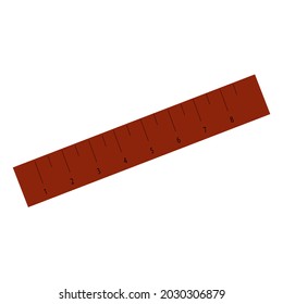 regular rectangular red ruler with markers for drawing