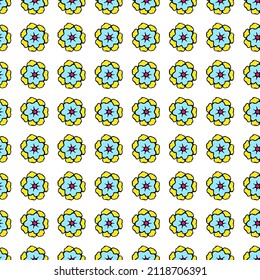 Fondo floral regular sin costura, flor decorativa