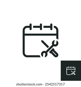 Regular service schedule icon isolated on white background. Vector illustrations are made with vector-based software, not AI generated results.