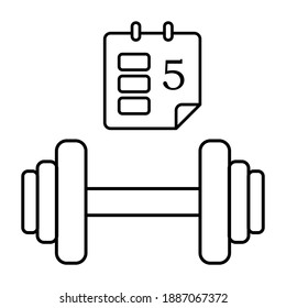 Regular sport exercises icon in line style. Planner. Vector.