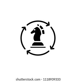 Regular strategy black icon concept. Regular strategy flat  vector symbol, sign, illustration.