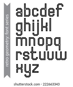 Regular stylish acute-angled geometric font with straight lines only. Sans serif black typescript.
