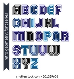 Regular stylish font with straight lines only. Triple sans serif typescript for use in posters and web design.