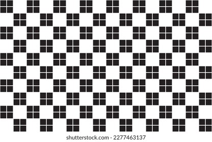 Regular of tile pattern vector. Design seamless plus of geometric square white on black background. Design print for illustration, texture, textile, wallpaper, background. Set 5
