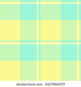 Regular vector pattern seamless, retail plaid fabric tartan. Old textile background check texture in yellow and mint color.