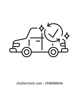 Regular vehicle cleaning linear icon. Car wash. Thin line customizable illustration. Contour symbol. Vector isolated outline drawing. Editable stroke