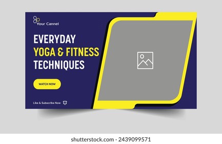 Regular yoga poses and workout routines Design of video thumbnail banners and exercise methods Fully editable vector EPS 10 file format for a video thumbnail banner design