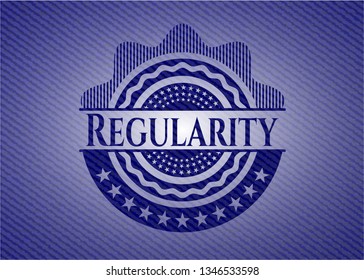Regularity badge with jean texture