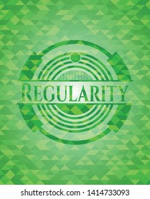 Regularity green mosaic emblem. Vector Illustration. Detailed.