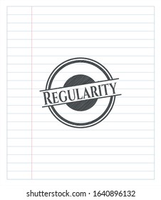Regularity pencil emblem. Vector Illustration. Detailed.
