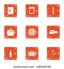 Regularize icons set. Grunge set of 9 regularize vector icons for web isolated on white background