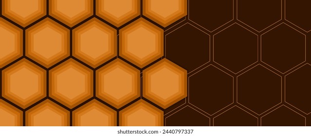 Regularly overlapping dark blue hexagonal background