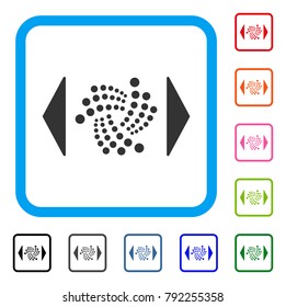 Regulate Iota icon. Flat gray pictogram symbol in a blue rounded squared frame. Black, grey, green, blue, red, orange color variants of regulate iota vector.
