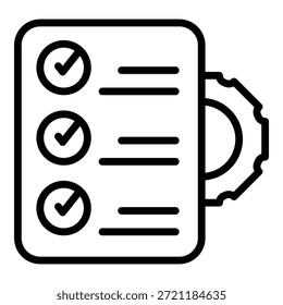 Symbol für die Kontrolle regulierter Produkte. Kontur Kontrollierte Produkte, Vektorsymbol für Webdesign einzeln auf weißem Hintergrund