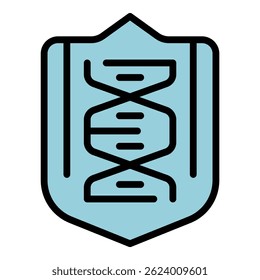 Regulated products dna icon. Outline Regulated products dna vector icon for web design isolated on white background color flat