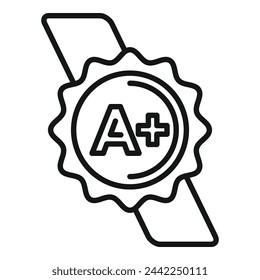 Regulated products icon outline vector. Quality gold emblem. Search rule corporate