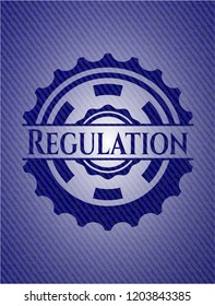 Regulation badge with jean texture