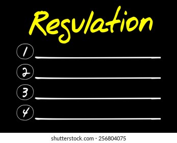 Regulation blank list, business concept