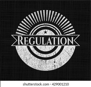 Regulation chalkboard emblem on black board