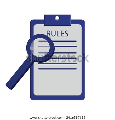 Regulation Compliance, list of rules law concept. 3D Web Vector Illustrations.