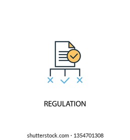 regulation concept 2 colored line icon. Simple yellow and blue element illustration. regulation concept outline symbol design