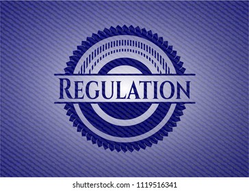 Regulation emblem with jean high quality background