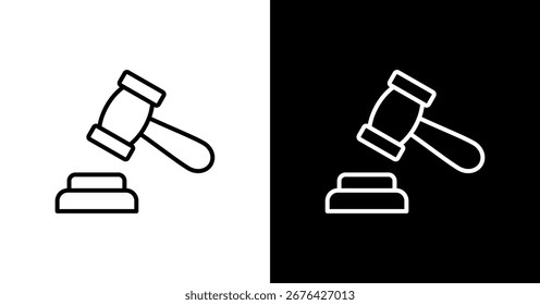 Design des weißen Symbol-Sets des Regulierungshammers