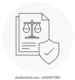 Ícone Regulamentação, Navegando pela Conformidade Noções Básicas Sobre os Padrões Regulatórios Modernos, Governança e Controle O Poder da Regulamentação Efetiva, vetor