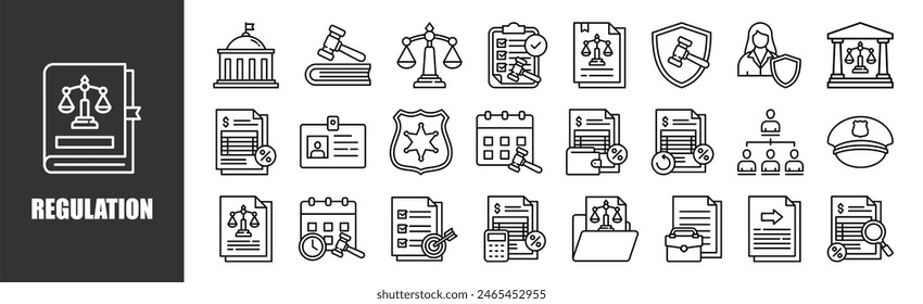 Regulation icon set for design elements