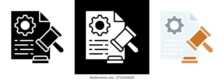 Conjunto de iconos de regulación Ilustración vectorial de glifos