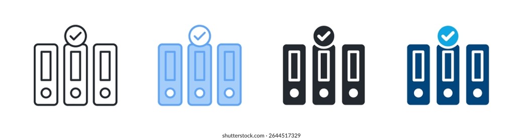 Conjunto de iconos de regulación de varios estilos. Diseñado en el contorno, azul, glifo, tono dual