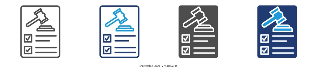 Regulierungs-Icon-Set mit mehreren Stilen