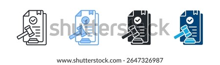 Regulation Icon Set Multiple Style. Designed In Outline, Blue, Glyph, Dual Tone