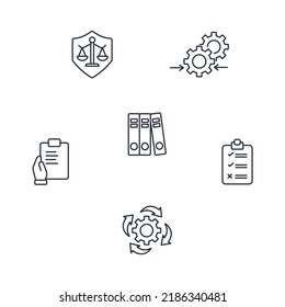 regulation icons set . regulation pack symbol vector elements for infographic web