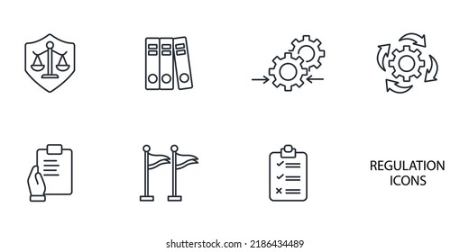 regulation icons set . regulation pack symbol vector elements for infographic web