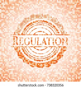 Regulation orange mosaic emblem