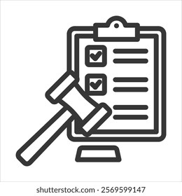 Regulation Outline Icon Vector Illustration