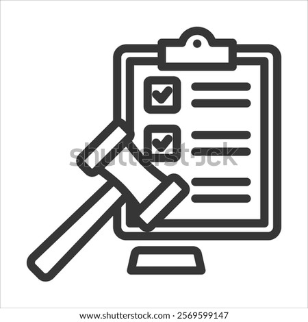 Regulation Outline Icon Vector Illustration