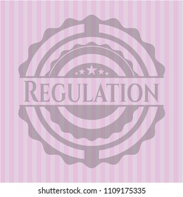 Regulation pink emblem. Retro