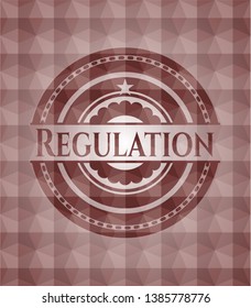 Regulation red seamless geometric badge.