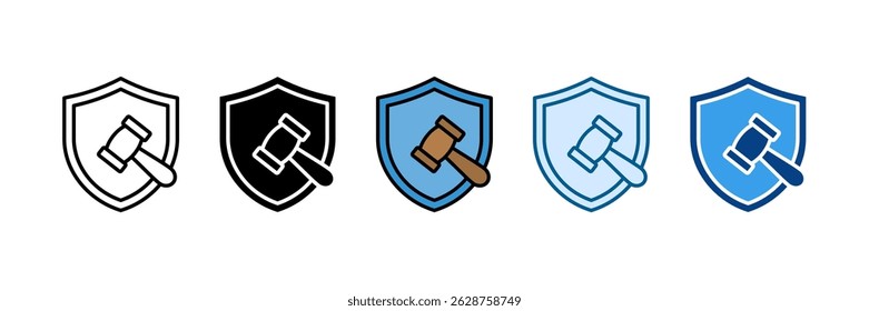Regulation Shield Icon Set Multiple Style Collection
