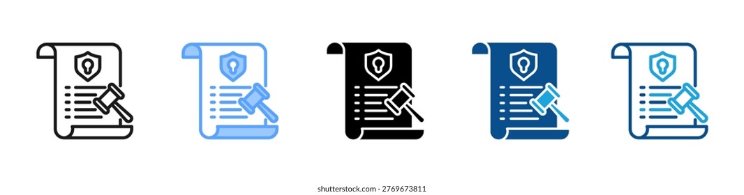 Regulation web icon with multiple style collection